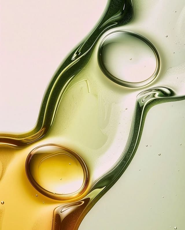 Textura líquida en tonos verdes y dorados.
